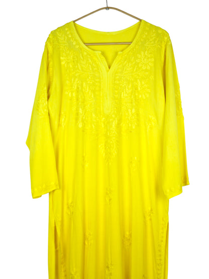 MEHEK YELLOW RAYON LONG KURTA
