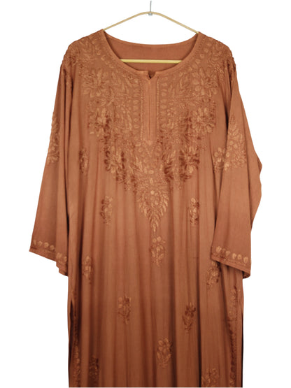 MEHEK BROWN OMBRE RAYON LONG KURTA