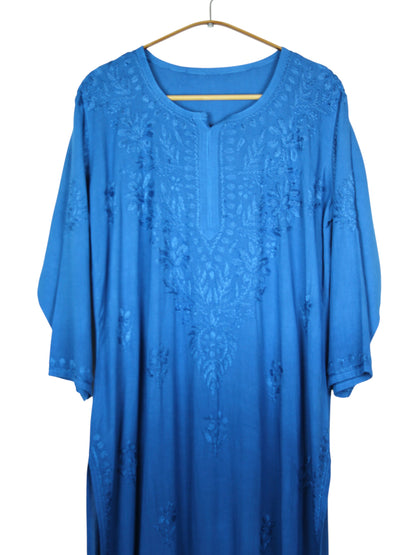 MEHEK BLUE OMBRE RAYON LONG KURTA