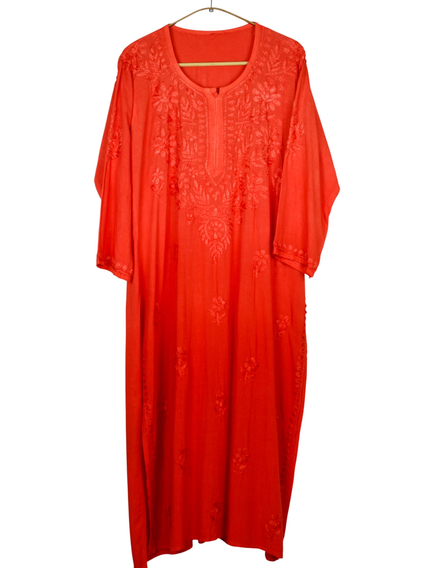 MEHEK RUST OMBRE RAYON LONG KURTA