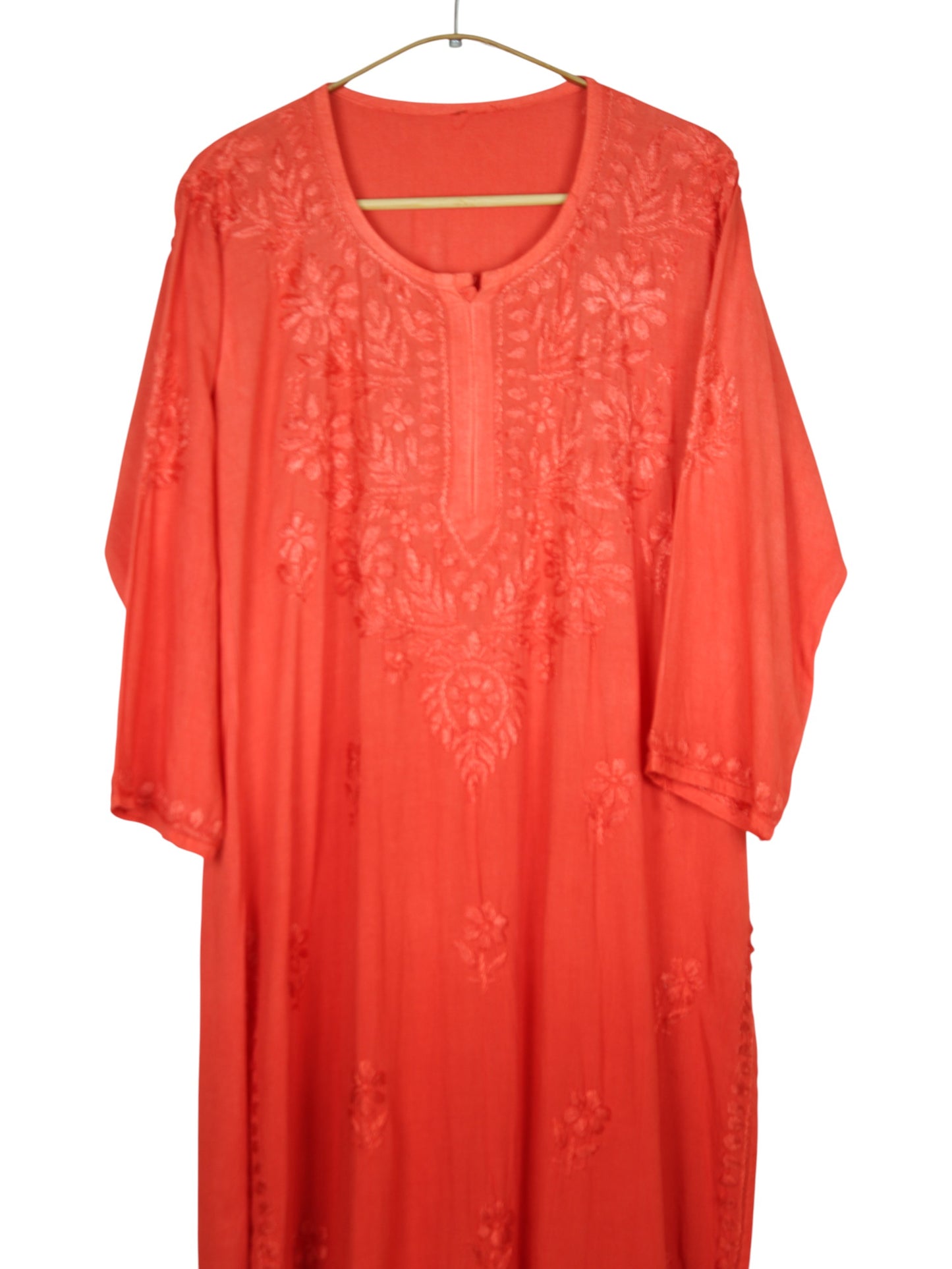 MEHEK RUST OMBRE RAYON LONG KURTA