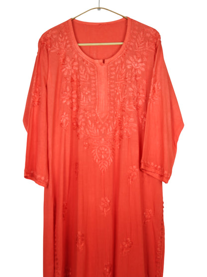 MEHEK RUST OMBRE RAYON LONG KURTA