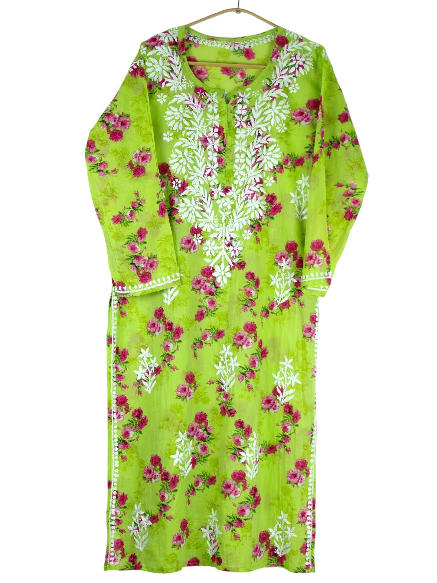 SANIA GREEN LONG MULMUL KURTA