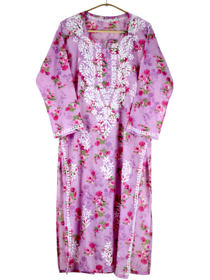 SANIA LAVENDER LONG MULMUL KURTA