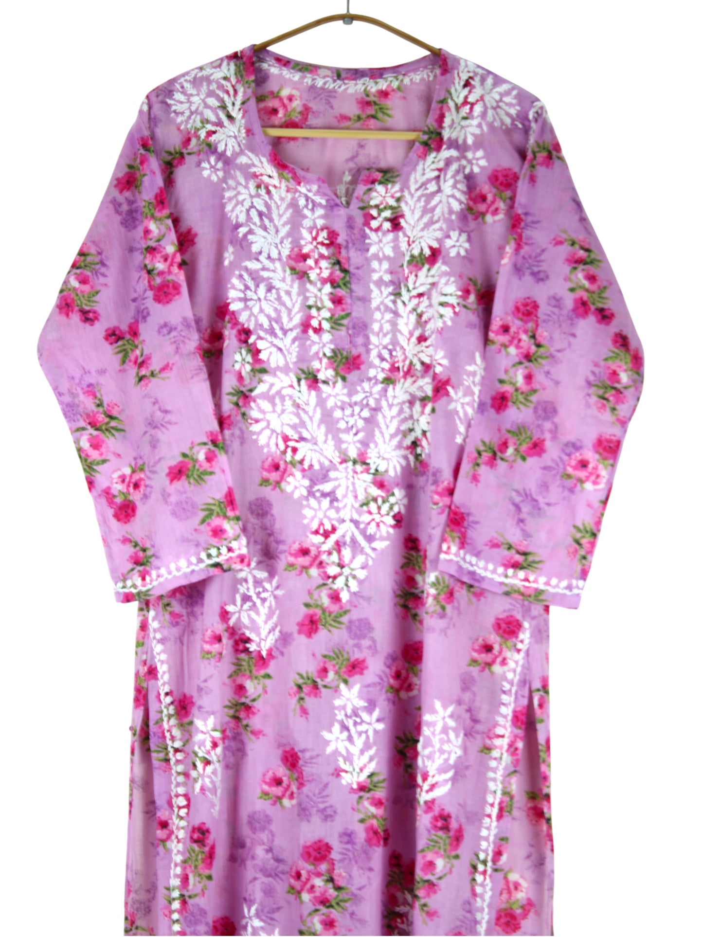 SANIA LAVENDER LONG MULMUL KURTA