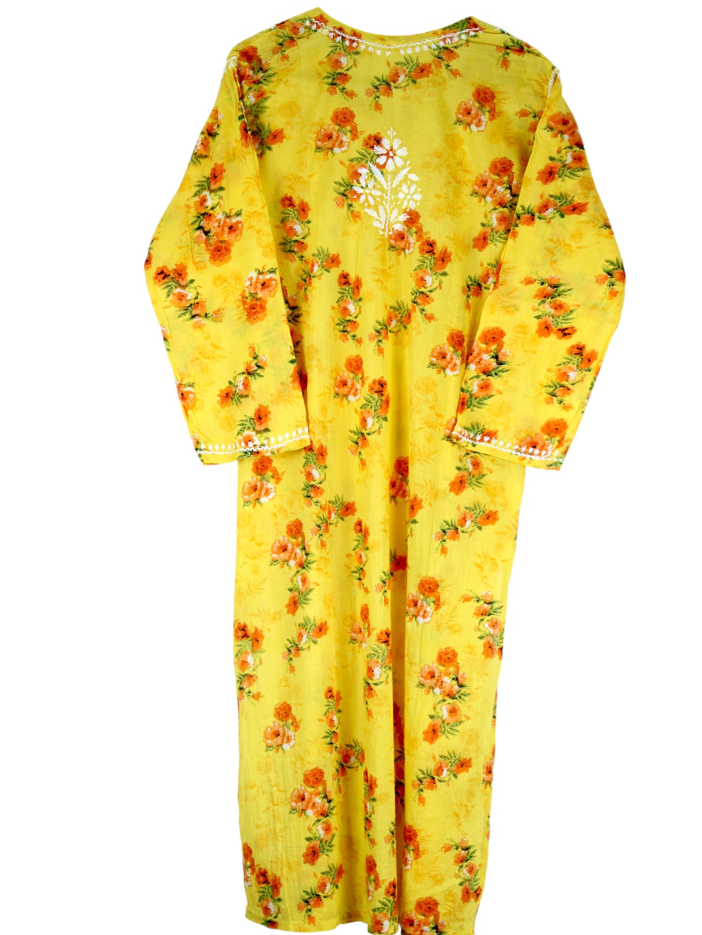 SANIA YELLOW LONG MULMUL KURTA