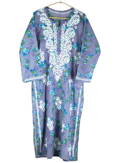 SANIA GREY LONG MULMUL KURTA