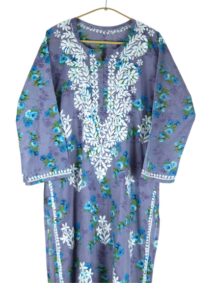 SANIA GREY LONG MULMUL KURTA