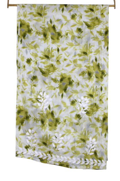 LAIBA OLIVE LONG MULMUL KURTA WITH PALAZZO SET