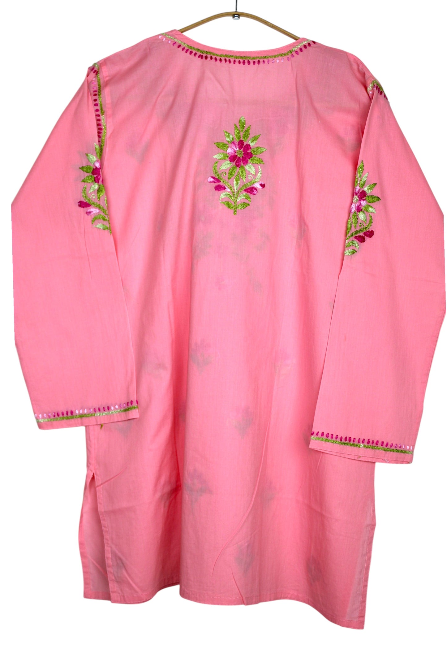 HANIA PREMIUM PEACH PINK COTTON SHORT KURTA