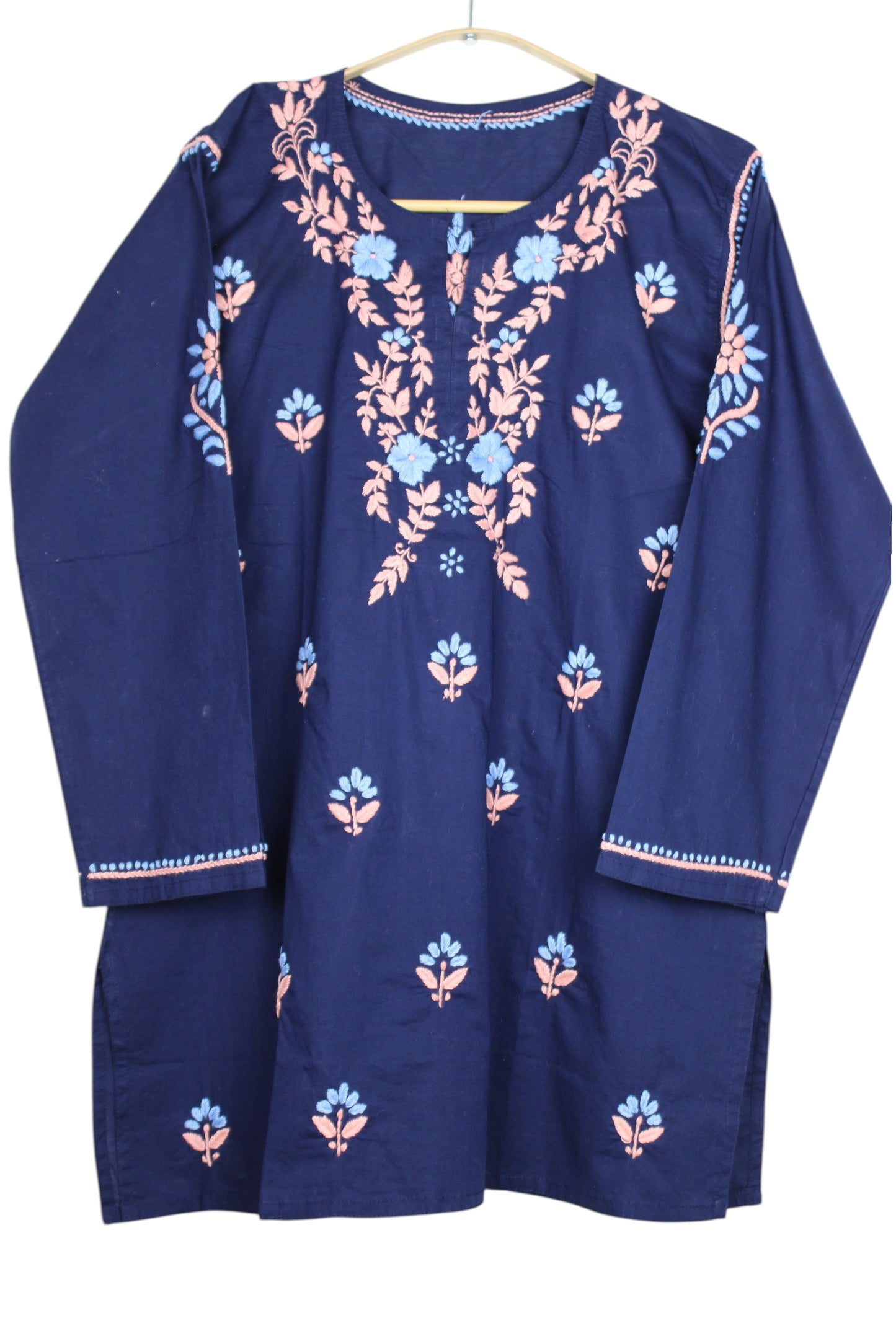 HANIA PREMIUM NAVY BLUE COTTON SHORT KURTA