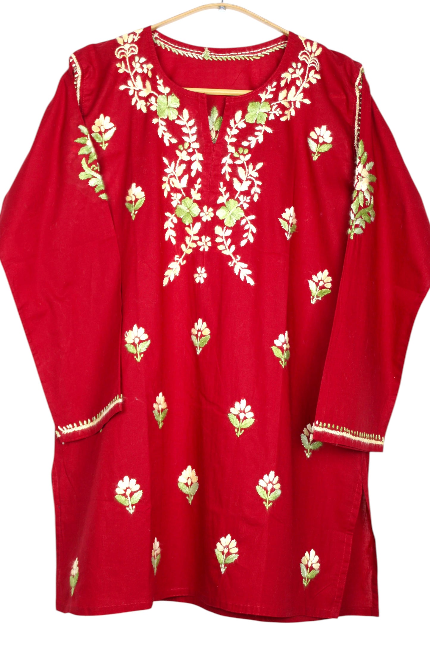 HANIA PREMIUM RED COTTON SHORT KURTA