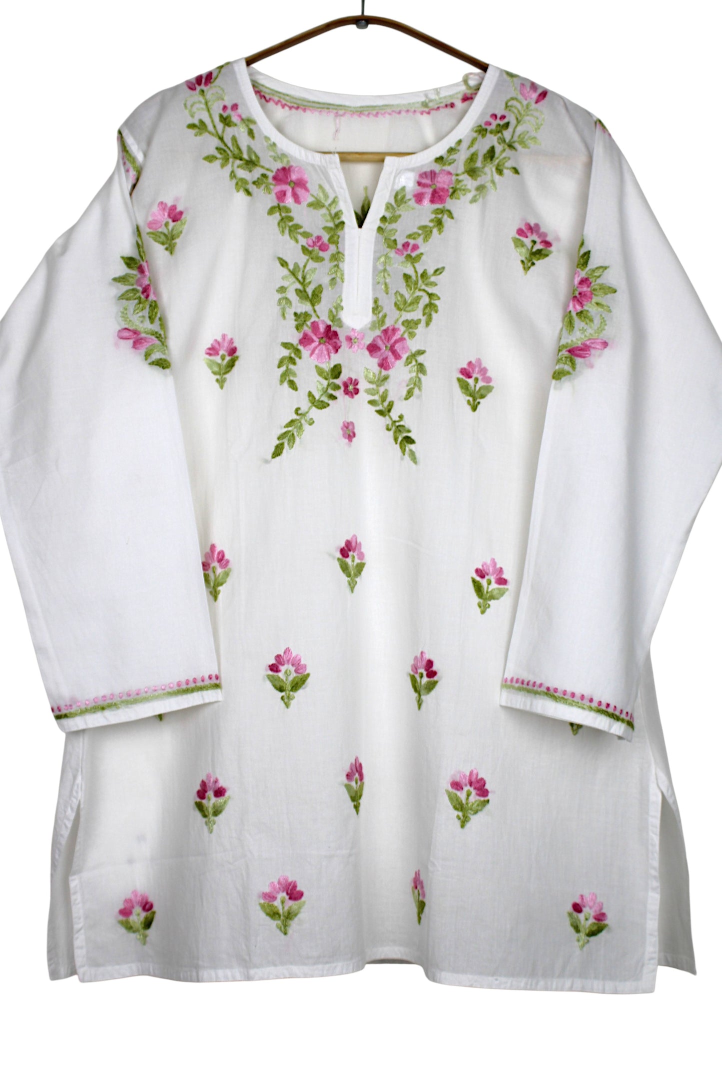 HANIA PREMIUM WHITE COTTON SHORT KURTA