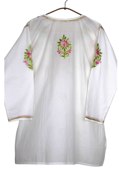 HANIA PREMIUM WHITE COTTON SHORT KURTA
