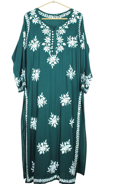 ELIZA BOTTLE GREEN MODAL LONG KURTA