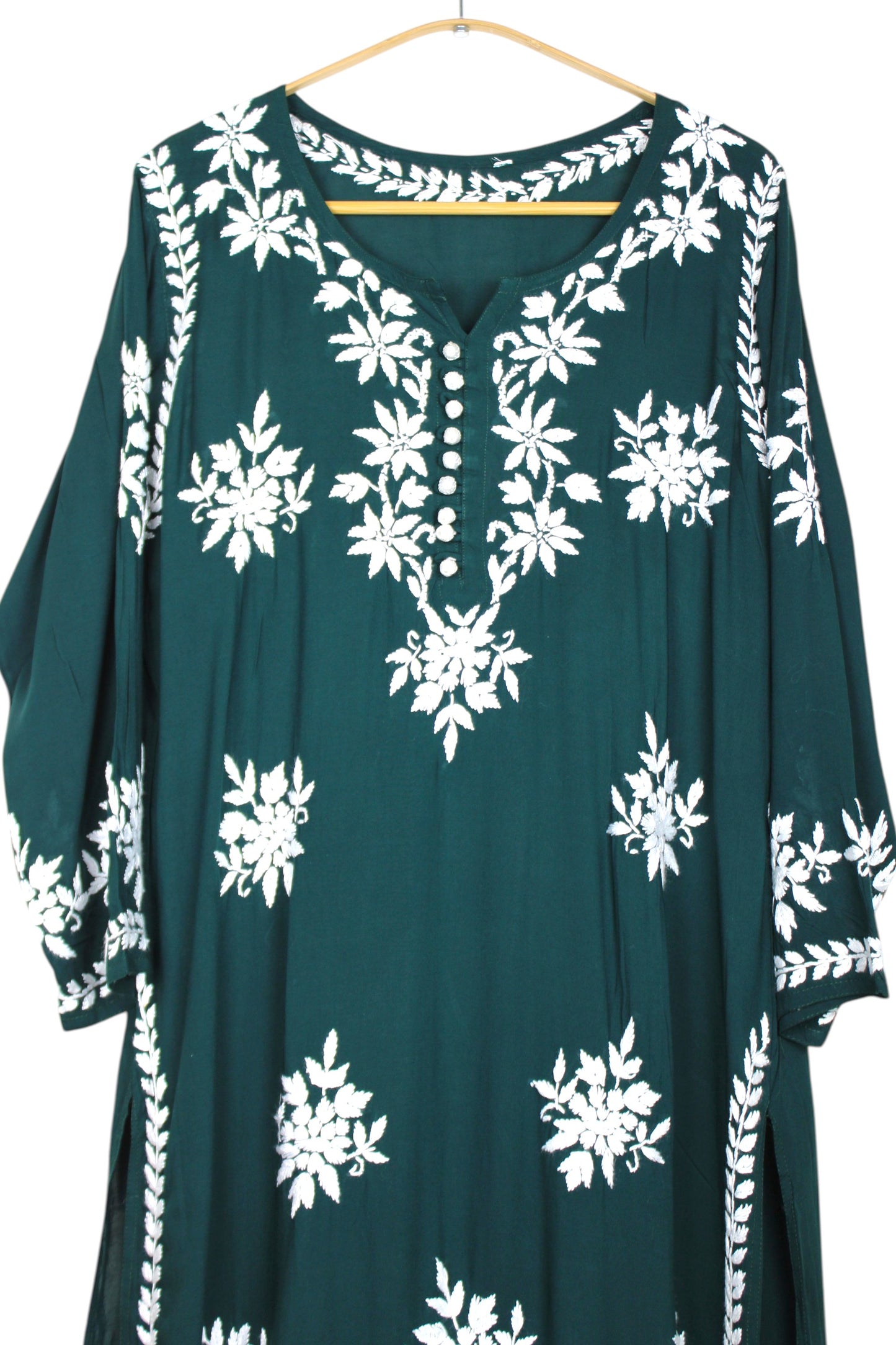 ELIZA BOTTLE GREEN MODAL LONG KURTA