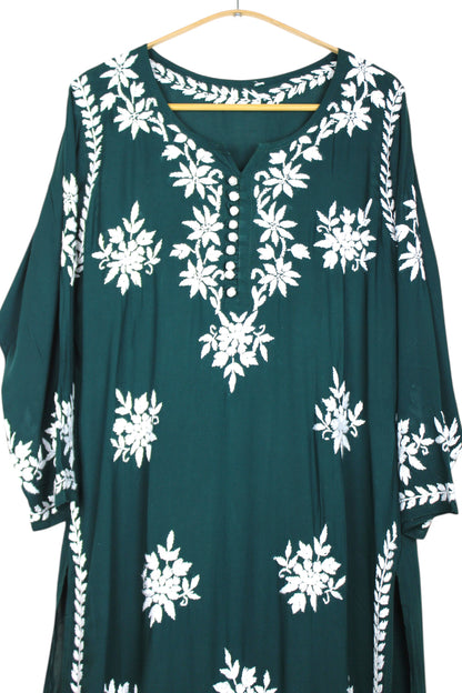 ELIZA BOTTLE GREEN MODAL LONG KURTA