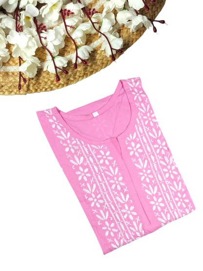 ZAINAB BABY PINK COTTON LONG KURTA
