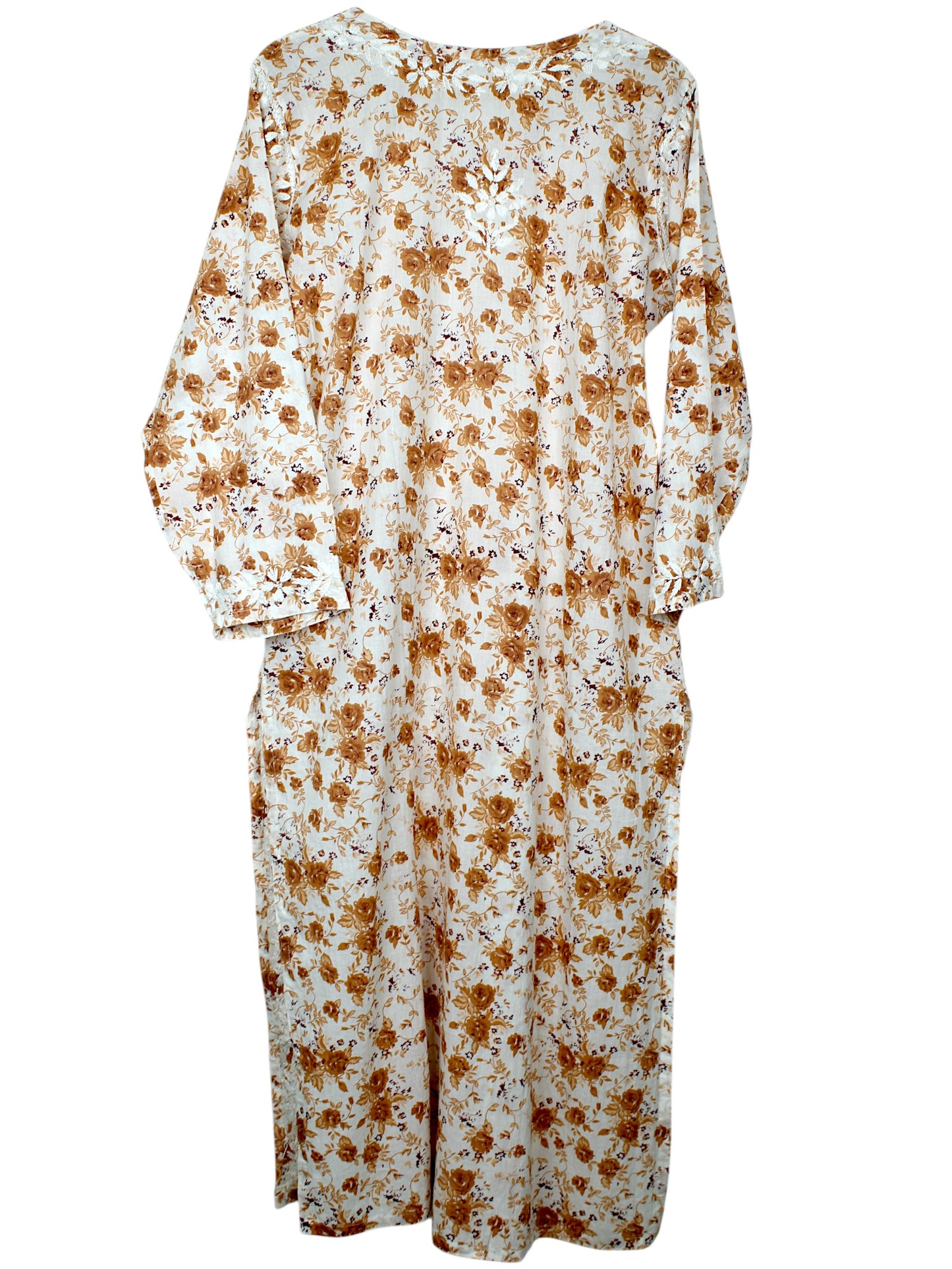 GULZAR ORANGE LONG MULMUL KURTA WITH PANT SET