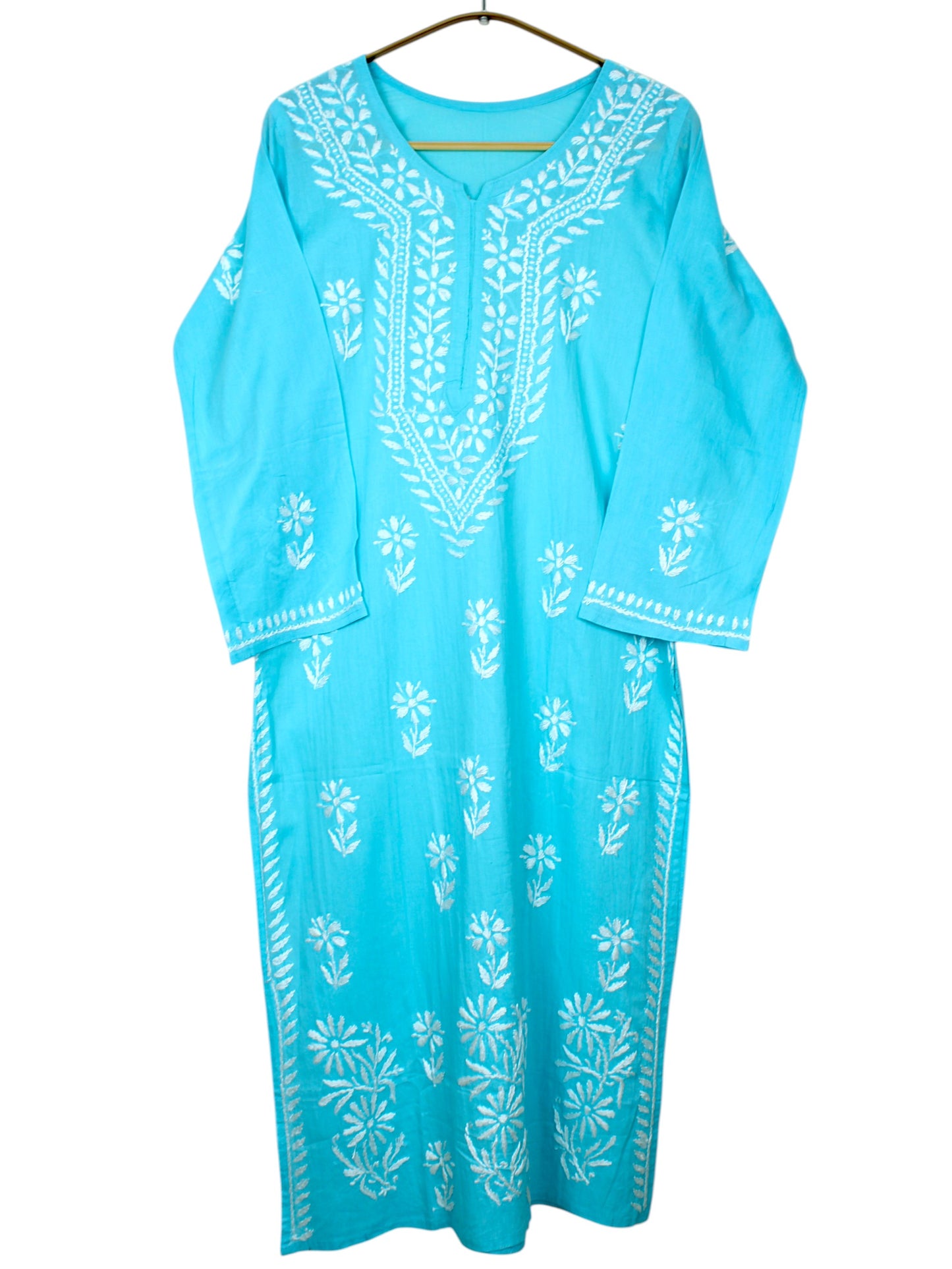 ZAINAB SKY BLUE COTTON LONG KURTA