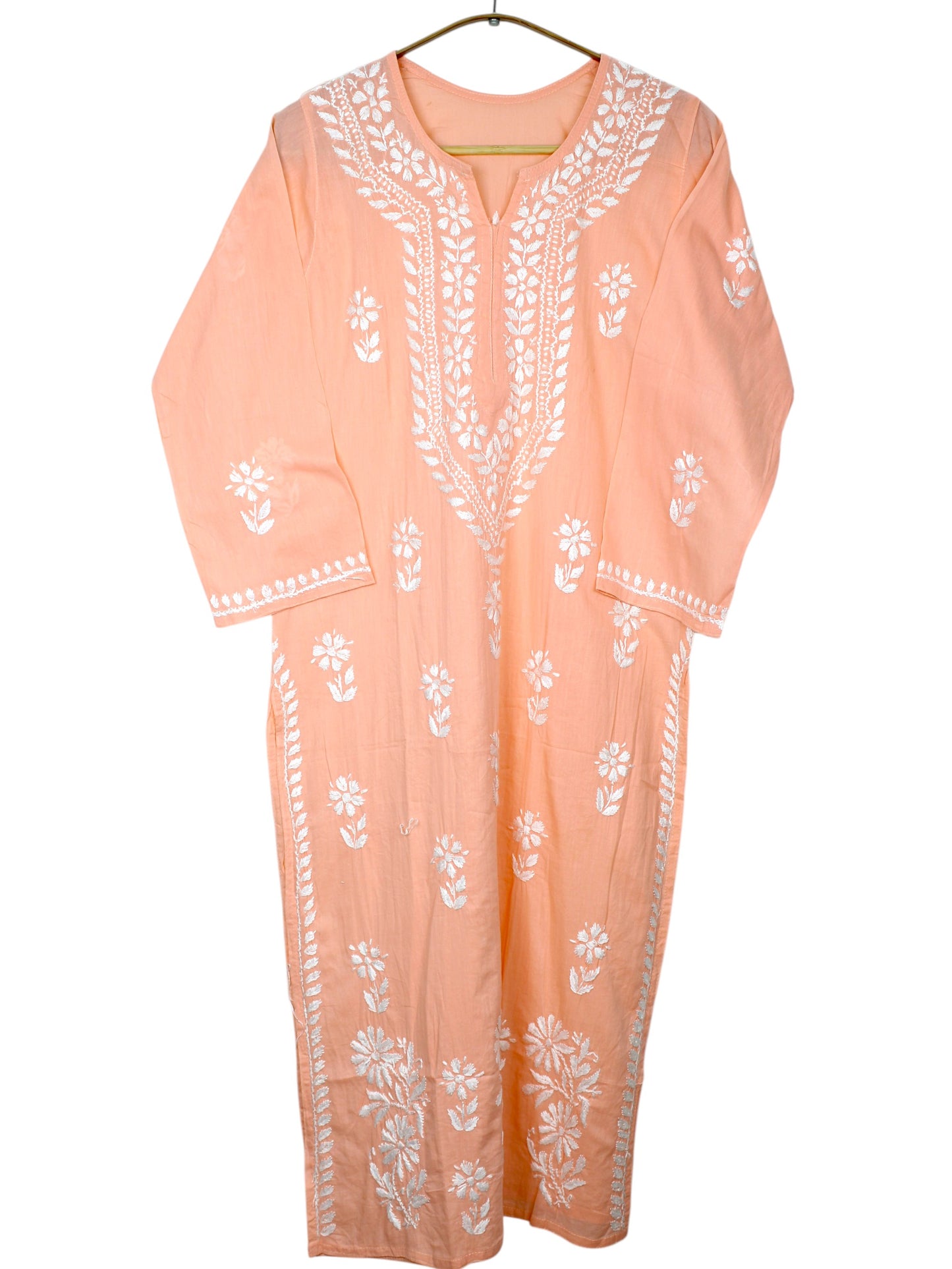 ZAINAB PEACH COTTON LONG KURTA