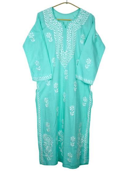 ZAINAB MINT GREEN COTTON LONG KURTA