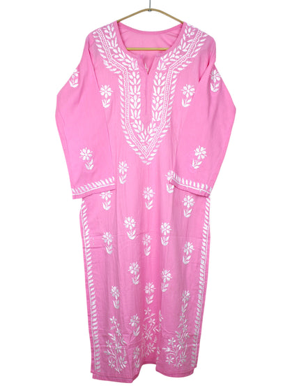 ZAINAB BABY PINK COTTON LONG KURTA