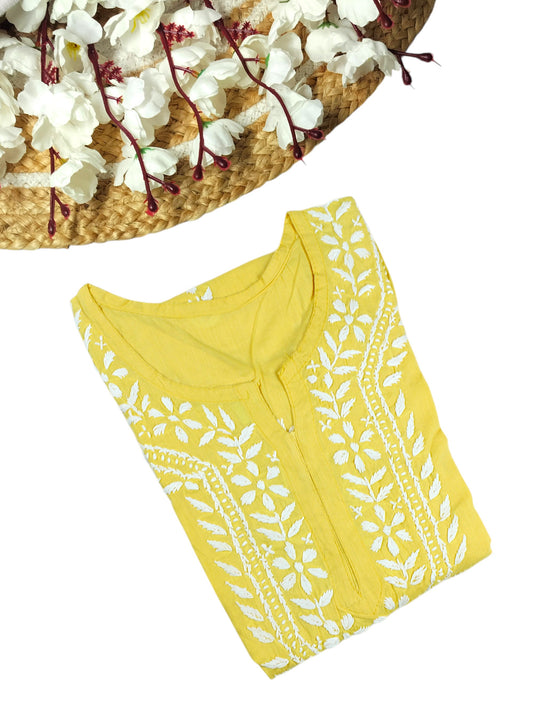 ZAINAB YELLOW COTTON LONG KURTA