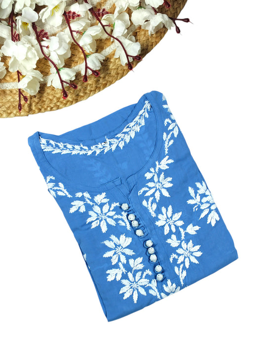 ELIZA BRIGHT BLUE MODAL LONG KURTA