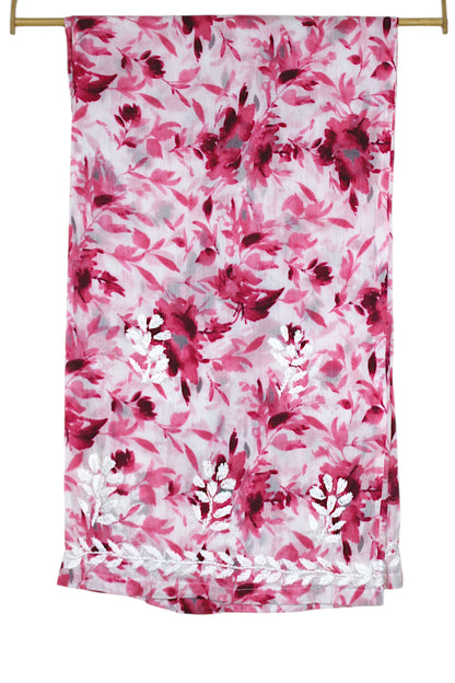 LAIBA PINK LONG MULMUL KURTA WITH PALAZZO SET