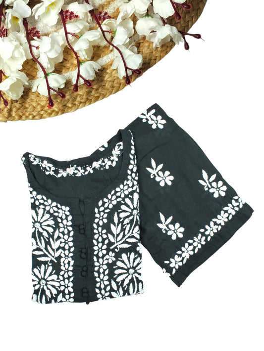 AABROO BLACK MODAL KURTA SET