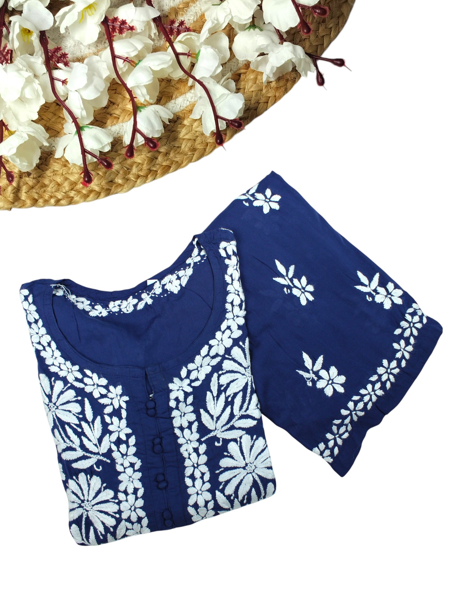 AABROO NAVY BLUE MODAL KURTA SET