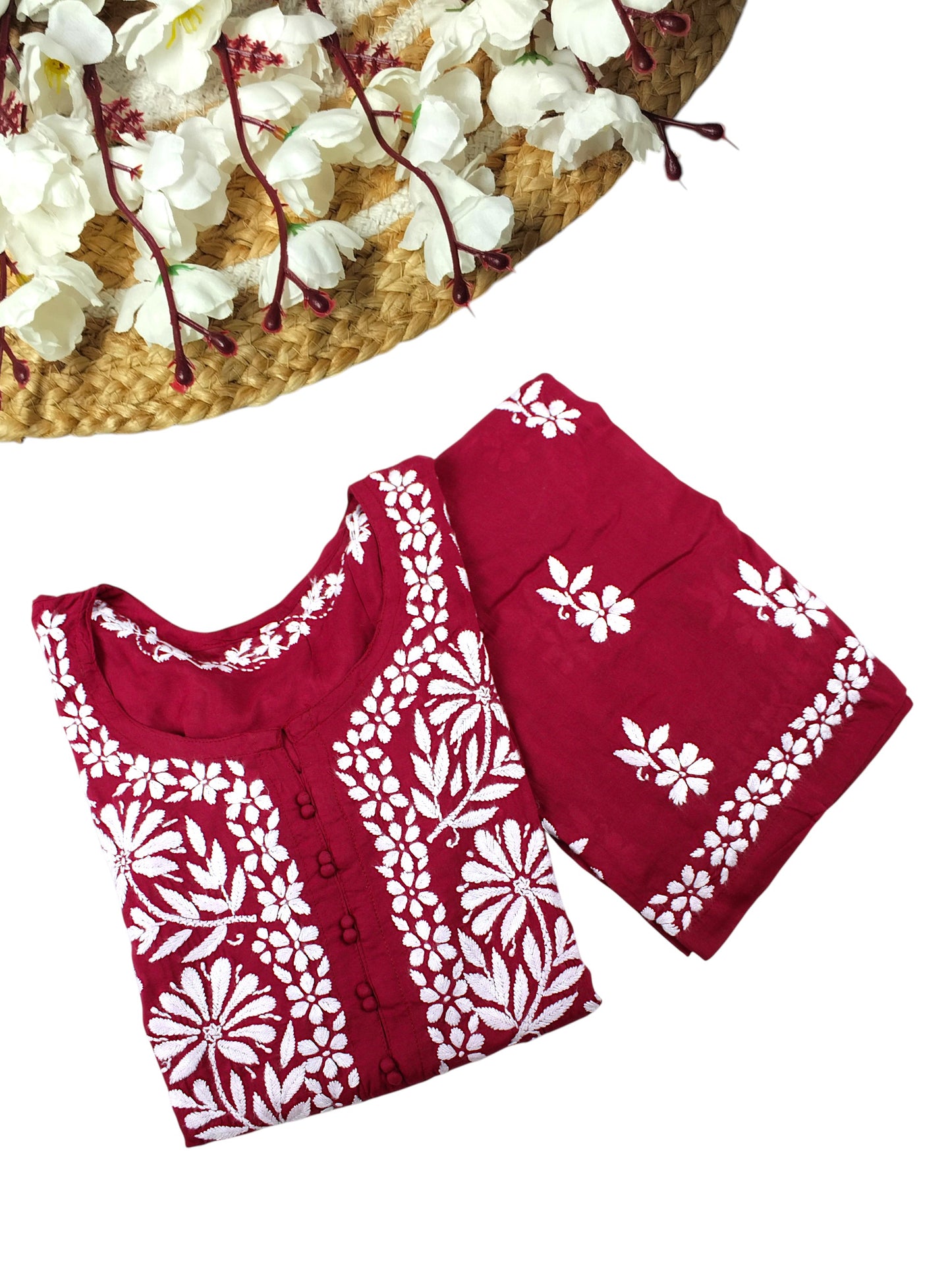 AABROO RASPBERRY MAROON MODAL KURTA SET