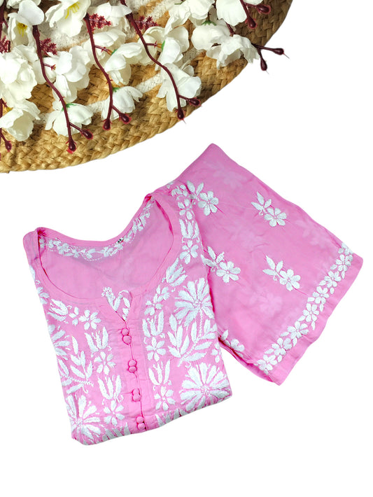 AABROO PINK MODAL KURTA SET