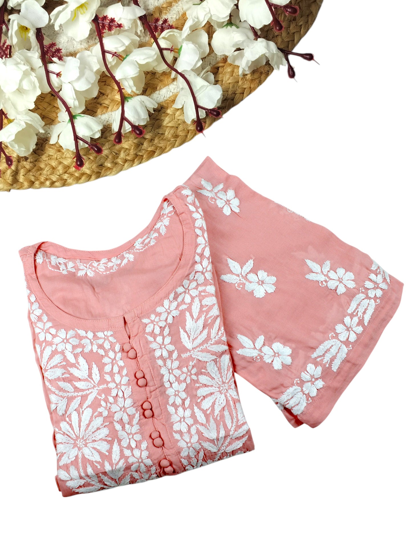 AABROO PEACH MODAL KURTA SET