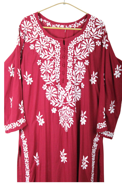 AABROO RASPBERRY MAROON MODAL KURTA SET