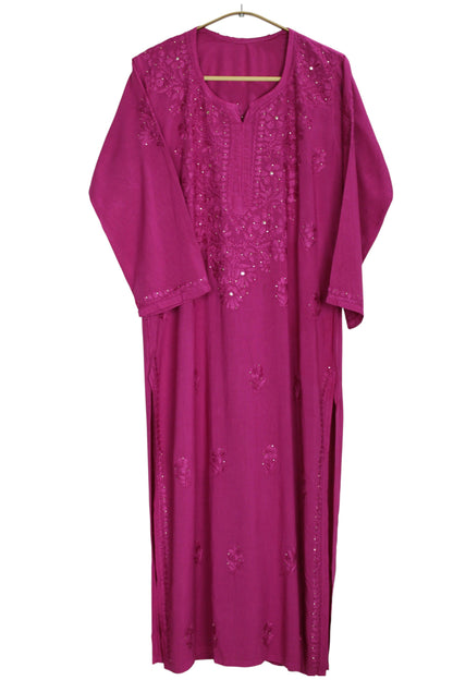 ELARA MAGENTA RAYON LONG KURTA