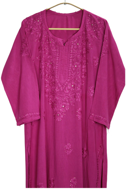 ELARA MAGENTA RAYON LONG KURTA