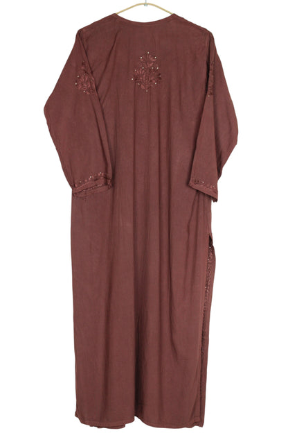 ELARA BROWN RAYON LONG KURTA