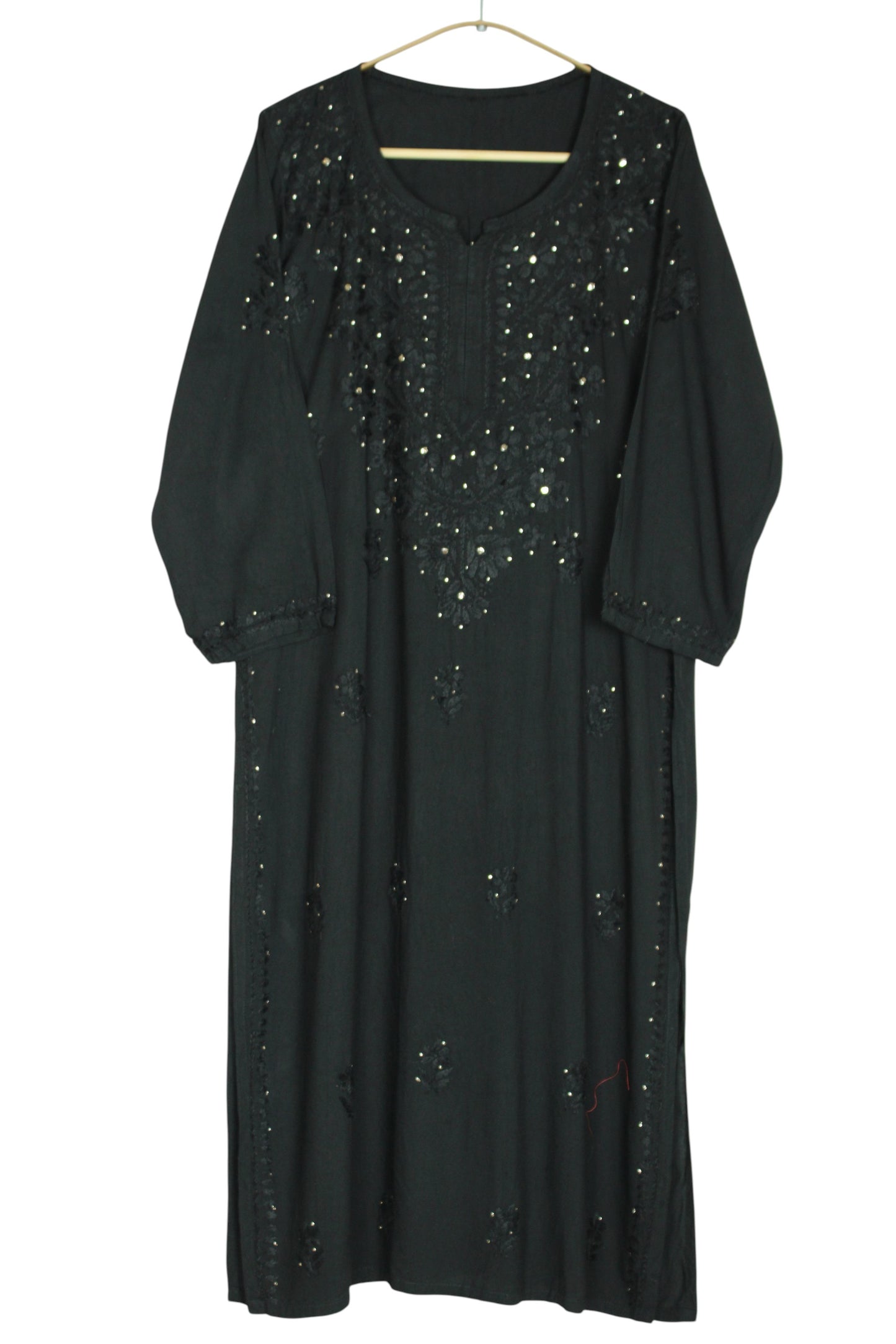 ELARA BLACK RAYON LONG KURTA