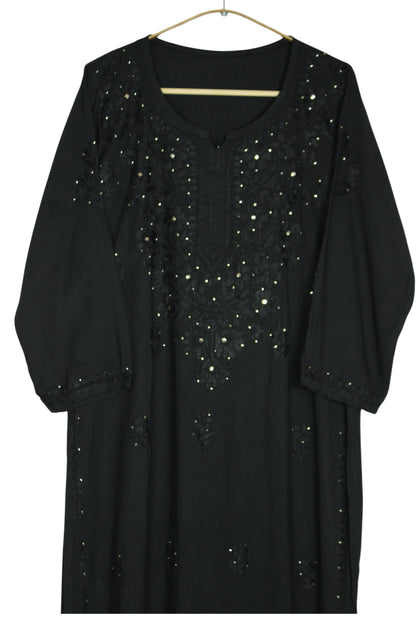 ELARA BLACK RAYON LONG KURTA